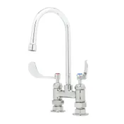 T&S Brass B-0328-CR-VF05 Mixing Faucet, Double, Deck Mount, Pedestal, 4" Centers 1 image