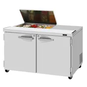 Turbo Air PST-48-08S-N-FL 48" 2-Door Sandwich and Salad Prep Table, 8 Pans, Stainless Steel 1 image