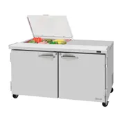 Turbo Air PST-60-08S-N-FCL 60" 2-Door Sandwich and Salad Prep Table, 8 Pans, Stainless Steel 1 image