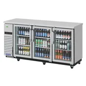 Turbo Air TBB-24-72SGSD-N Refrigerated Back Bar Cabinet w/ 20.62 Cu Ft, 3 Glass Doors, Side Mount 1 image