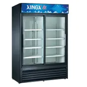 U-STAR USRFS-2D/B 53" 2-Section Merchandiser Refrigerator w/ Sliding Glass Door, 45 cu. ft. 1 image