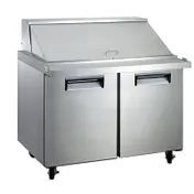 U-Star USSLM-2D 47" Two Section Mega Top Salad/Sandwich Prep Table w/ 2 Doors, 18 Pans 1 image