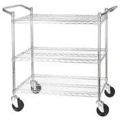 Winco VCCD-2448B 3-Tier 24" x 48" Wire Shelving Cart 1 image