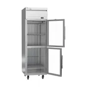Victory VERSA-1D-HG-HC 26" 1-Section Reach-In Refrigerator w/ 2 Glass Half Doors, Aluminum Interior, 21.66 cu. ft. 4 image