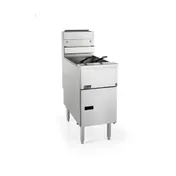 Pitco VF-35S 15" Full Pot Floor Model Gas Fryer w/ 35 lbs Capacity, 2 Twin Baskets, Millivolt Control 1 image