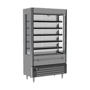 Beverage Air VMHCSL-18-1-G 47" Gray Vuemax Slim Open Air Merchandiser, 5 Shelves, Vertical Case, 23 cu. ft. 1 image