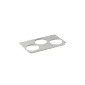 Vollrath 72228 Adapter Plate, Stainless, 3 Round 6-1/2" Dia. Inset Holes, Fits 78164 Wells 1 image