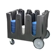 Vollrath ADC-2 Traex Adjustable Dish Caddy, 4 Compartments, 240 Plates, 40x30, 31-39 Height, Gray, Plastic 1 image