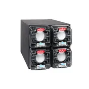 Vollrath C4X LidSaver Cabinet - Black Plastic, 4-Compartment, V/H Positions, Faceplate 1 image