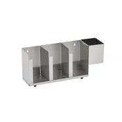 Vollrath CTL3 3-Section Lid Organizer with Straw Holder, 8" H x 12-1/2" W x 5" D, Stainless Steel 1 image
