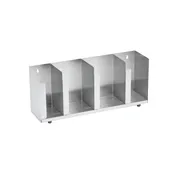 Vollrath CTL4 4-Section Lid Organizer with Straw Holder, 8" H x 16-1/2" W x 5" D, Stainless Steel 1 image