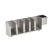 Vollrath CTL5 Horiz 5-Section Lid Organizer Straw Holder 8" H x 22-1/2" W x 5" D Stainless Steel 1 image