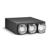 Vollrath K3H LidSaver3 Dispenser, 3 Horizontal Positions, 23-3/8" Black Plastic, 3 Compartments 1 image