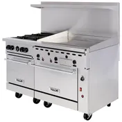 Vulcan 60SS-4B36G 60" Gas Restaurant Range w/ (4) Open Burners, 36" Griddle Right, (2) Standard Ovens, 238.000 BTU 3 image