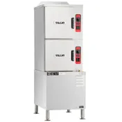 Vulcan C24GA6 6 Pan Gas Convection Steamer w/ 2 Compartments on Cabinet Base, 125.000 BTU 2 image