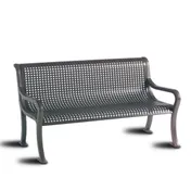Wabash CY420D Courtyard Series 6'L Outdoor Bench, Diamond Pattern Back & Seat, Aluminum Legs, Plastisol Coated 1 image