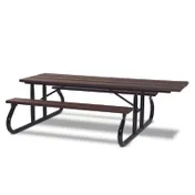 Wabash SG115G Green Valley 96"W PolyTuf Rectangle Outdoor Picnic Table, 30"H, Metal Frame, Powder Coat Finish 1 image
