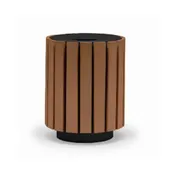 Wabash LR300G Trash Receptacle - 32" H x 25" Dia., 32-Gallon Top, Steel, PolyTuf Slats - 1/Each 1 image