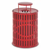 Wabash LR300R - 32 Gallon Trash Can, 25" Diameter x 33" Height, Open Top Steel, Coated Finish 1 image
