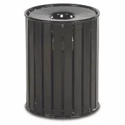 Wabash LR300S - 32 Gallon Trash Can, 25" Dia x 33" H, Steel, Plastisol Finish, Open Top 1 image
