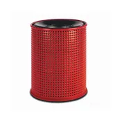 Wabash LR355P - 55-Gallon Trash Can, 27" Dia x 35-7/8" H, Open-Top Steel, Plastisol Coated Finish 1 image