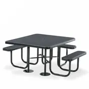 Wabash SG155D 46" 3-Seat ADA Accessible Restaurant Table and Chair Set, Diamond Shape 1 image