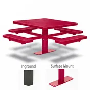 Wabash SG230D 46" Square Restaurant Table Set, 4 Seats, Ingr. Finish, Basic Frame, Diamond Shape 1 image