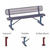 Wabash SG303D Signature Series 6'L Diamond Pattern Inground Outdoor Bench 1 image