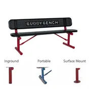 Wabash SG303PBB Signature Series 6'L Perforated Pattern Inground Buddy Bench 1 image