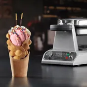 Waring WBW300X Bubble Waffle Maker/Baker, Heavy-Duty,Nonstick Plates 8 image