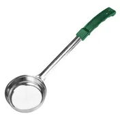 Winco FPSN-6 6 oz. One-Piece Solid Food Portioner, Green Handle, Prime 1 image