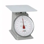 Winco SCAL-810 8" Dial 10 Lb. Portion Scale - 9-3/5" Steel Platform, 10-29 lb Capacity, Sloped Dial, Painted 1 image