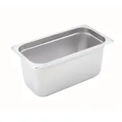 Winco SPJH-306 6" Deep 1/3 Size Standard Weight Anti-Jam Stainless Steel Steam Table Pan 1 image