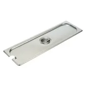 Winco SPJL-HCN Steam Table Pan Cover, 1/2 Size Long, Notched 1 image