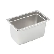 Winco SPJP-406 23 Gauge 6" 1/4 Size NSF Solid Anti-Jam Steam Table Pan 1 image