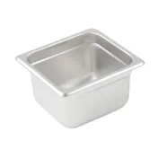Winco SPJP-604 23 Gauge 4" 1/6 Size NSF Solid Anti-Jam Steam Table Pan 1 image