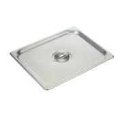 Winco SPSCH Stainless Steel Steam Table Pan Cover, 1/2 size, Solid, with Handle 1 image