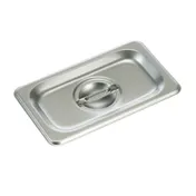 Winco SPSCN Steam Table Pan Cover, 1/9 Size, Solid, with Handle 1 image