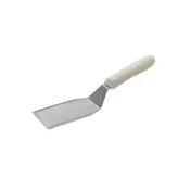 Winco TWP-61 5 1/8" x 2 7/8" Stainless Steel Solid Hamburger Turner w/ Poly Handle 1 image