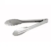 Winco UT-7 7" Stainless Steel Heavy Weight Utility Tongs 1 image