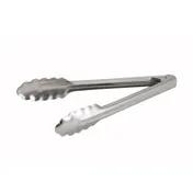 Winco UT-9 Utility Tongs, 9", Coiled Spring, Scalloped Edge 1 image