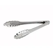 Winco UT-9LT Utility Tongs, 9", Coiled Spring, Scalloped Edge 1 image