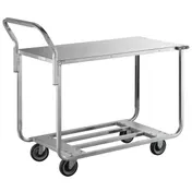 Winholt WX-1000KA-B-WM Steel 2-Shelf Stocking & Marking Cart w/ Galvanized Solid Top 1 image