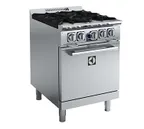 image of Electrolux Professional 169105 24" Gas Restaurant Range w/ (4) Open Burners, (1) Standard Oven, 164.000 BTU