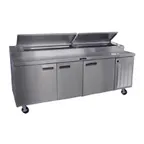 image of Delfield 18691PTBMP 91" 3-Section Refrigerated Pizza Prep Table w/ 3 Doors, (11) 1/3 Size Pan