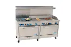 image of Comstock-Castle 2F330-48 72" Gas Restaurant Range w/ (4) Open Burners, (1) 48" Griddle, (2) Standard Ovens, 264.000 BTU