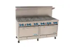 image of Comstock-Castle 2F330 72" Gas Restaurant Range w/ (12) Open Burners, (2) Standard Ovens, 408.000 BTU 