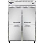 image of Continental Refrigerator 2RFNHD 52" 2-Section Reach-In Refrigerator Freezer Combo w/ 4 Half Solid Doors