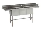 image of Advance Tabco DTC-3-83L-X 83" Dishtable with 3-Compartment Sink & 3 Bowls / Left Drainboard - Flyer