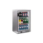 image of BK Resources SSBB-1G-24 24" Bar Refrigerator, Glass Swing Door, Stainless, 2 Shelves, R290, 115V ETL